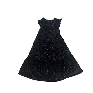 Crewcuts Black Sparkle velveteen short sleeve Dress size 6